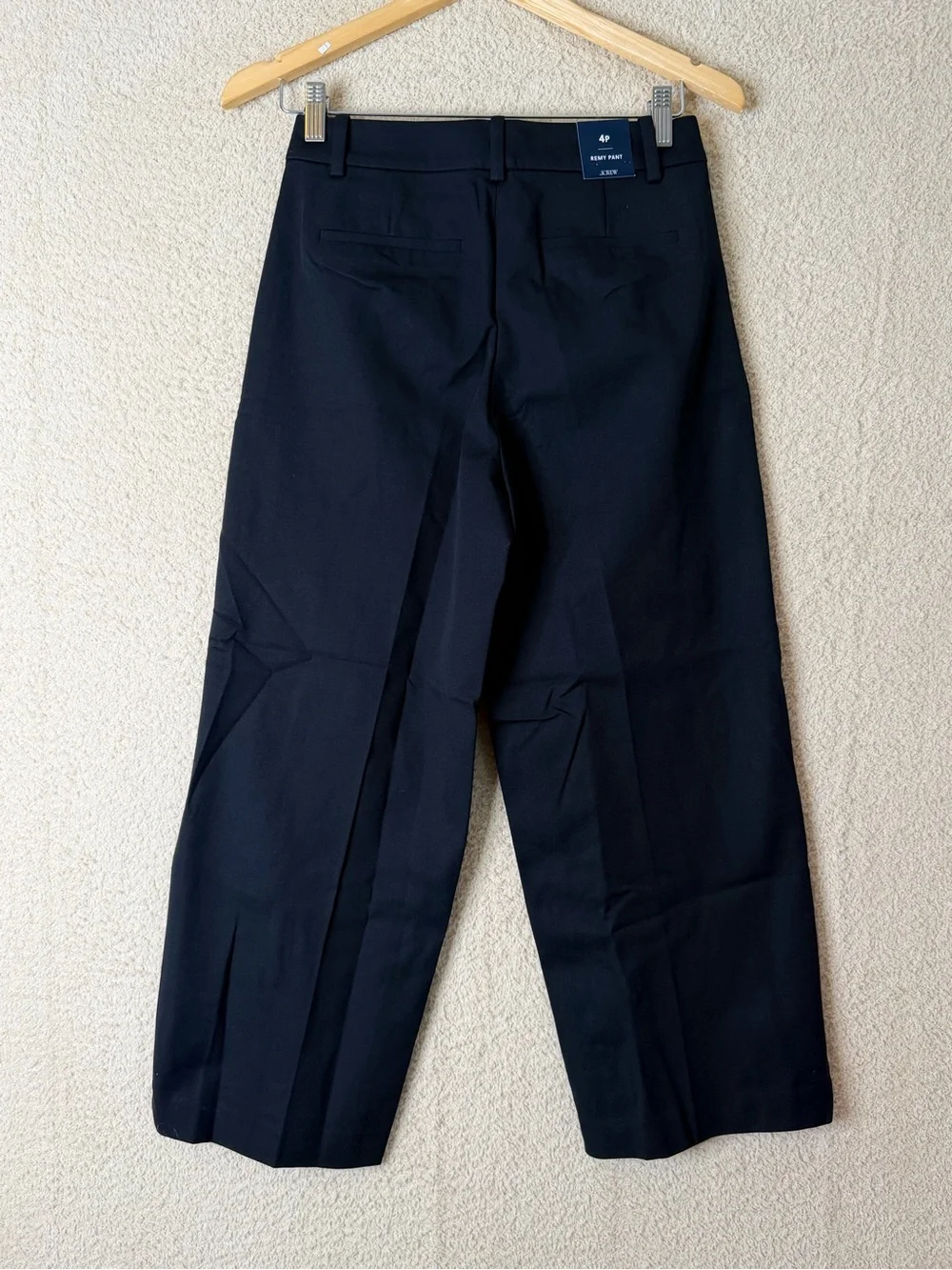 J. Crew Petite Remy wide-leg cropped pant Black Trousers Size 4 NWT CG390